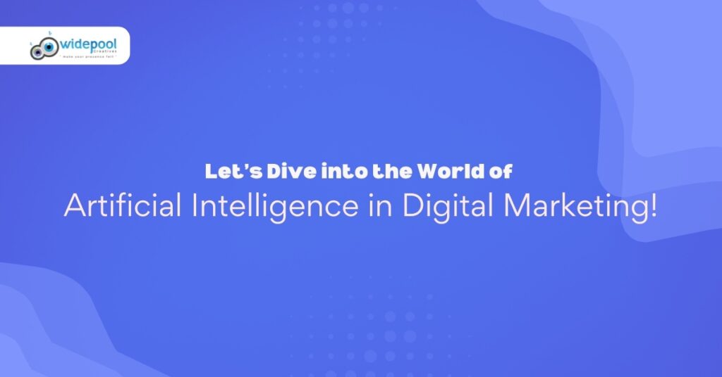 AI robot and data flow, illustrating the role of artificial intelligence in digital marketing.