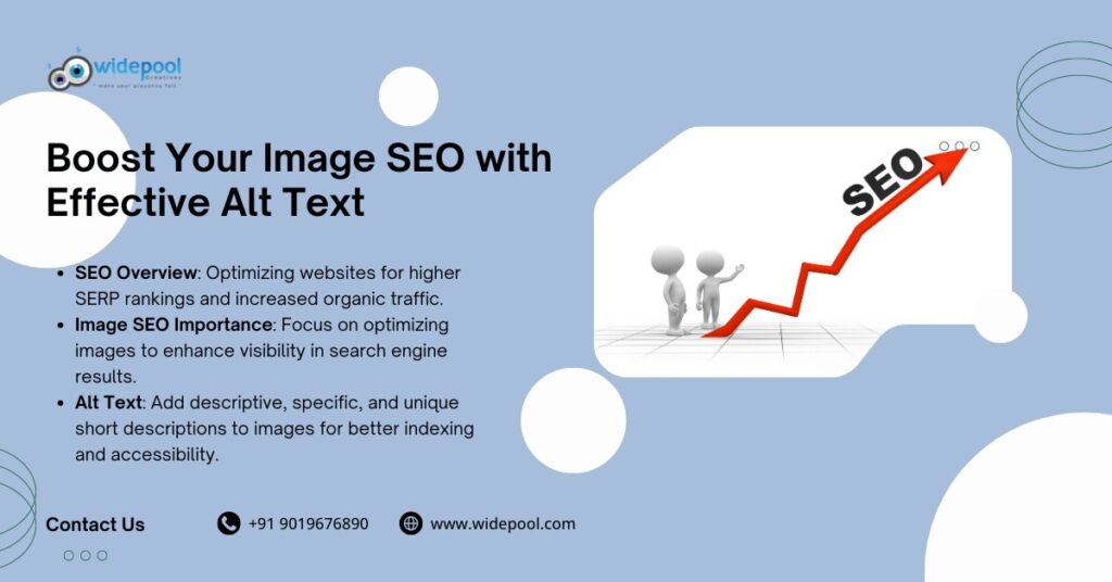 Graph with rising metrics on a computer screen, illustrating how effective alt text boosts image SEO.