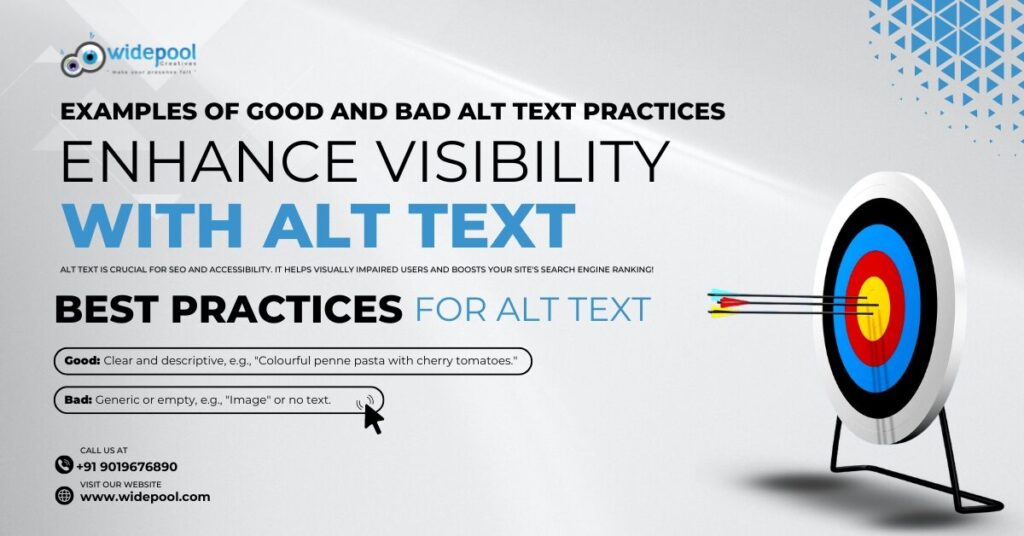 Examples illustrating good and bad practices of alt text in a blog post.
