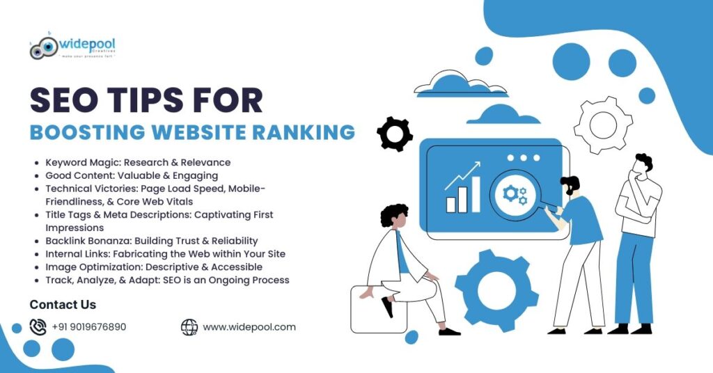 Bar graph with upward trend on a computer screen, illustrating top SEO tips to boost website ranking.