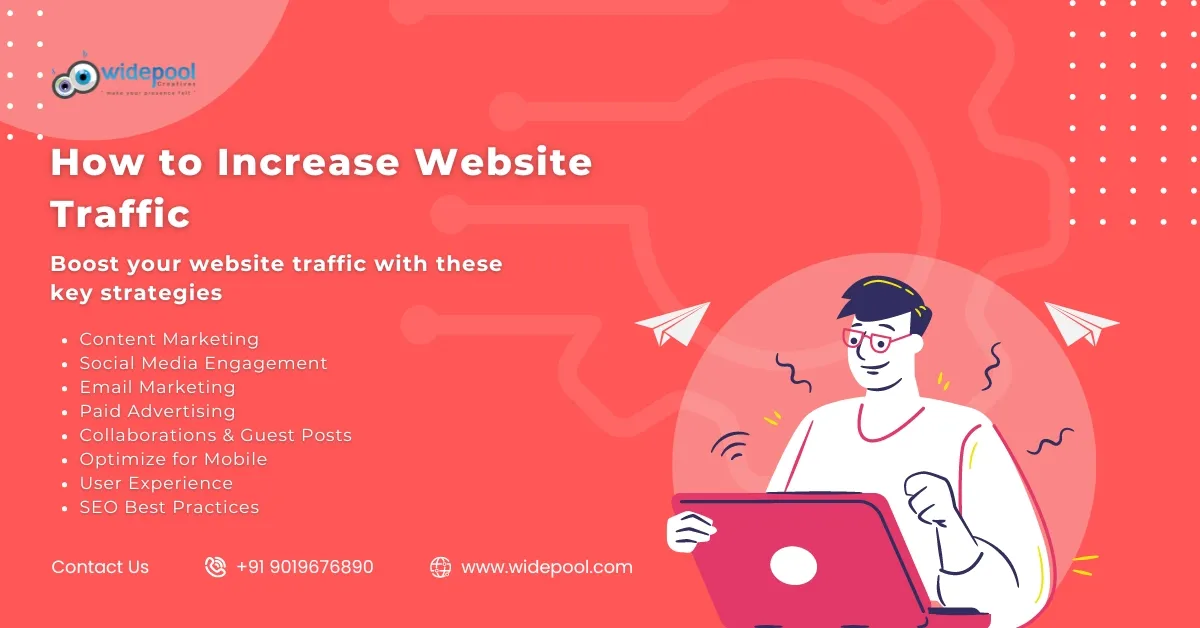 Are you perplexed how to boost web traffic? Expand traffic to your website(s) with the outstanding services of Widepool Creatives.